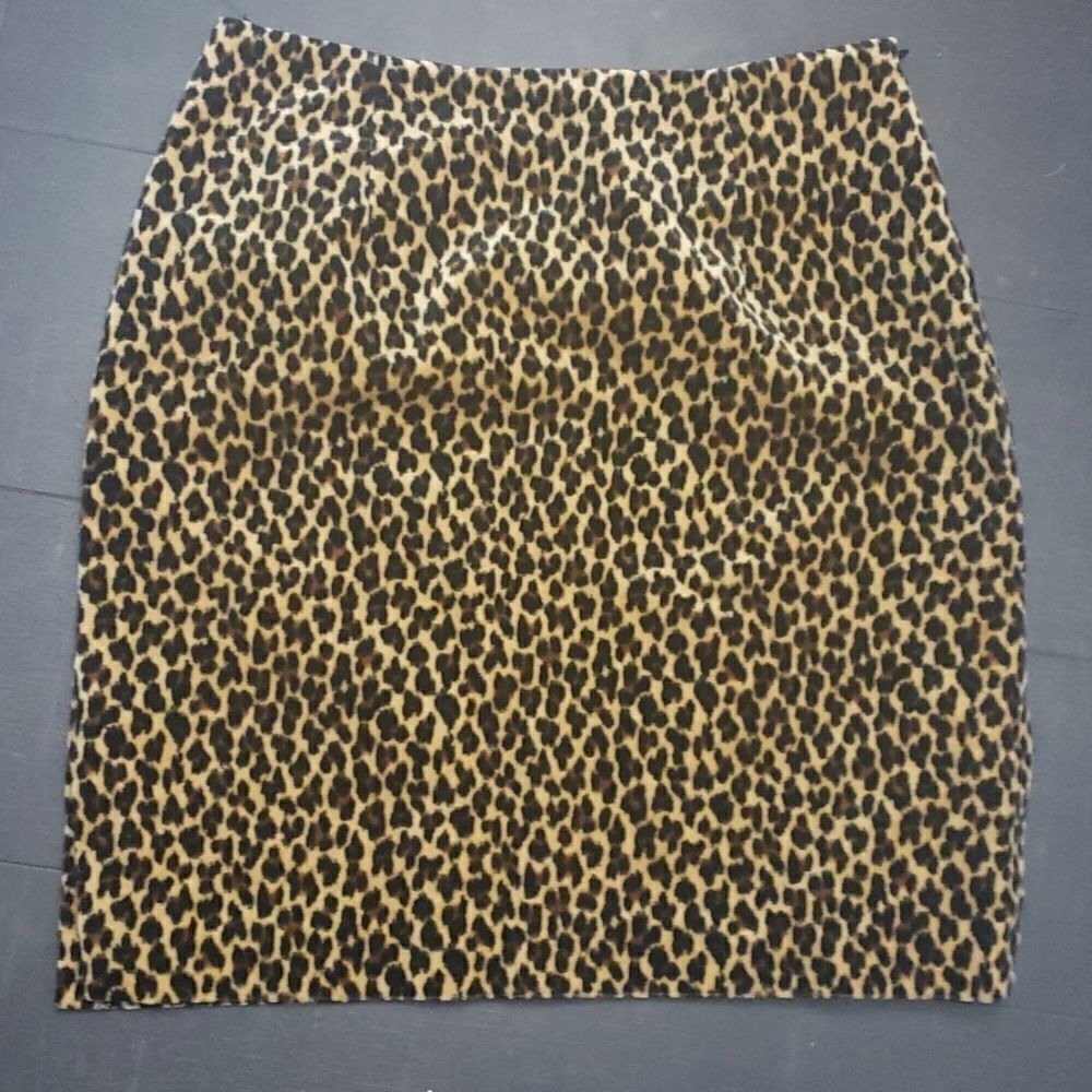 Jeffrey Halper velver leopard skirt
